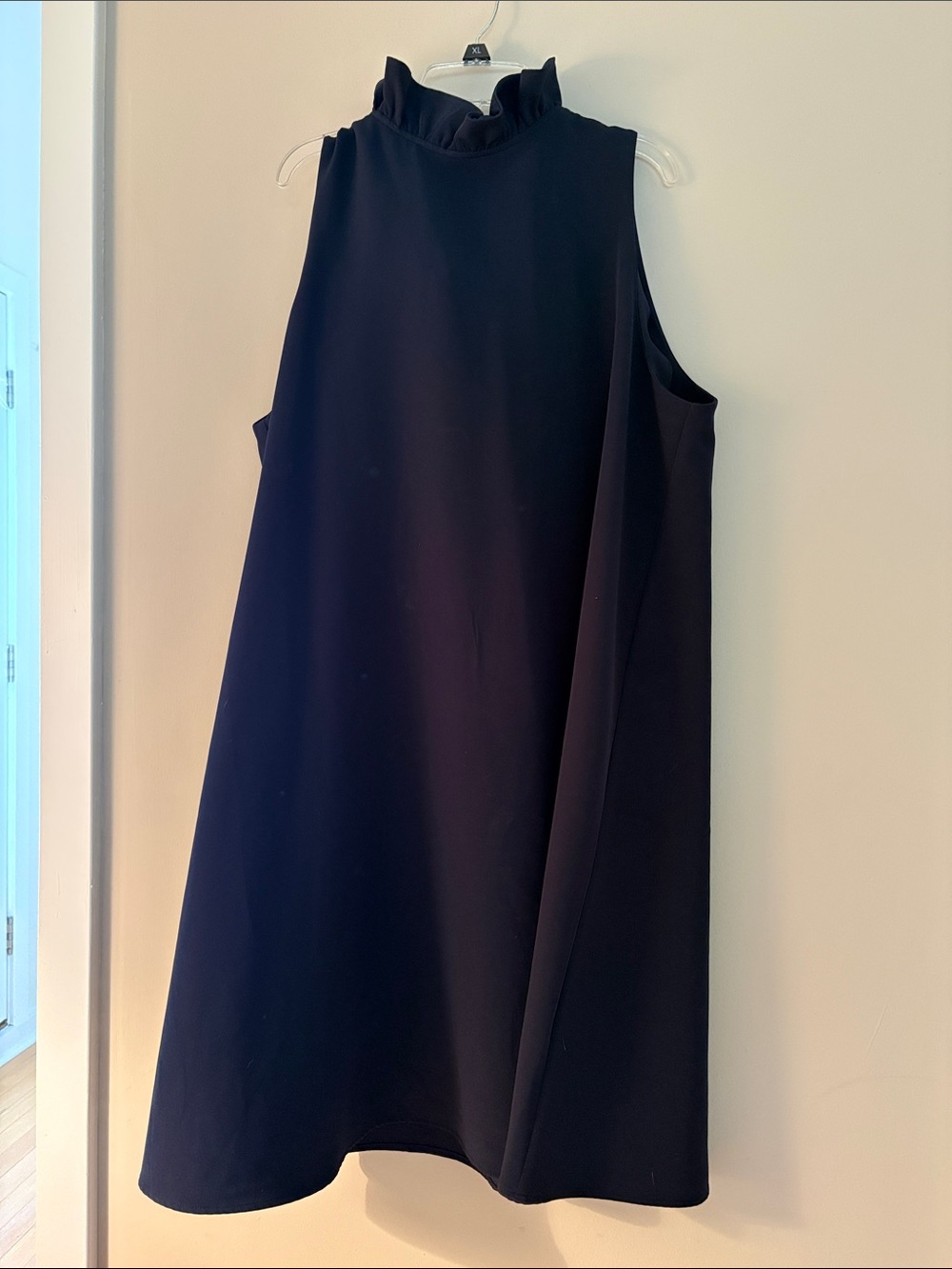 Tuckernuck Sleeveless Ruffle Mock Neck Mini Dress - navy blue